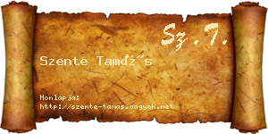 Szente Tamás névjegykártya
